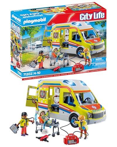 (-35%) PLAYMOBIL | City Life | Rettungswagen | mit Licht und Soundeffekten | Spielzeug für Kinder ab 4 Jahren | 71202