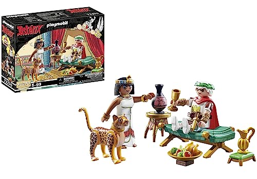 🔥 STARKER PREIS (-34%) PLAYMOBIL Asterix 71270 Cäsar und Kleopatra, Leopard und eine Chaiselongue, Spielzeug für Kinder ab 5 Jahren