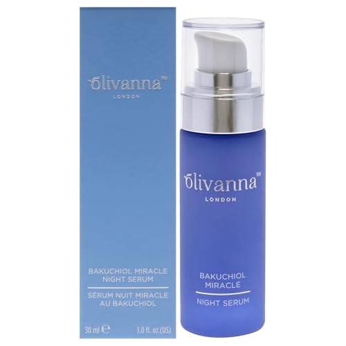 Olivanna Bakuchiol Miracle Night Serum | Rejuvenating Face Moisturizer For Women | Anti Aging & Anti Wrinkle Face Serum | Skin Care For Sensitive Skins | Vegan Brightening Serum Against Inflammation