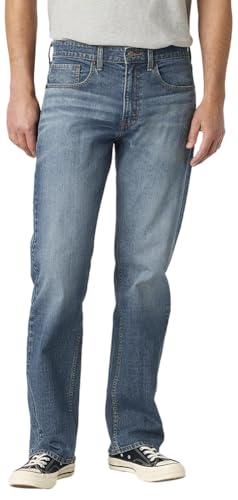 Levi Strauss Signature Gold Men's Relaxed Fit Flex Jeans, Hazy Horizon-Stretch Waistband, 34Wx32L