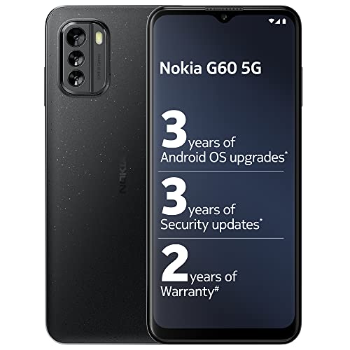 Nokia G60 5G with 6.58”, 120Hz Refresh Rate Display, 50MP Triple AI Rear Camera, 3 Years of Android OS & Security Updates and 2 Years Warranty | Black