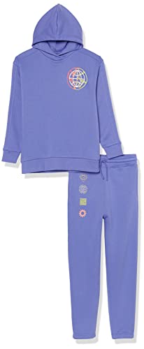 Amazon Essentials Unisex Kids' Modern Sweat Set, Pack of 2, Purple Blue, Medium