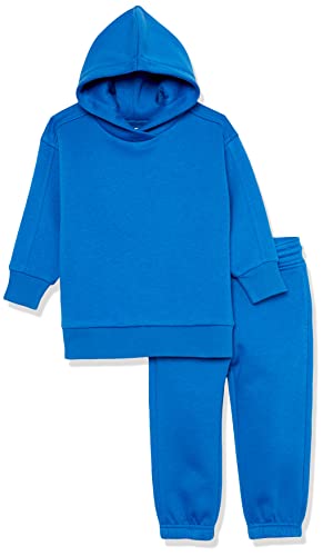 Amazon Essentials Unisex Kids' Modern Sweat Set, Pack of 2, Bright Blue, Small