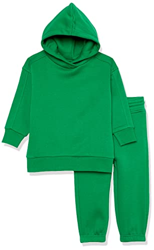 Amazon Essentials Unisex Kids' Modern Sweat Set, Pack of 2, Green, Medium