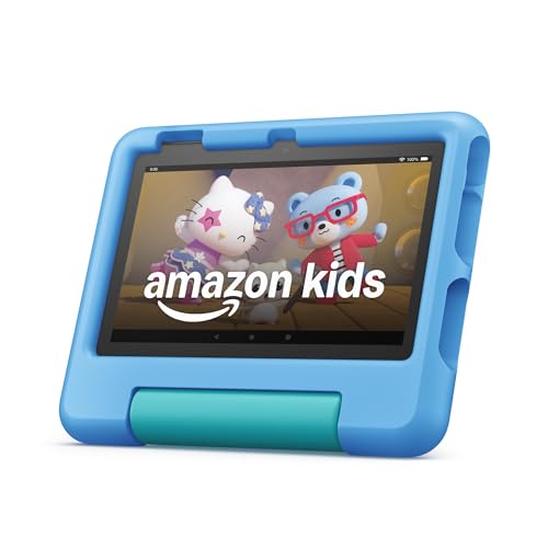 Amazon Fire 7 Kids tablet, ages 3-7. Top-selling 7" kids tablet on Amazon. Includes ad-free and exclusive content, 
