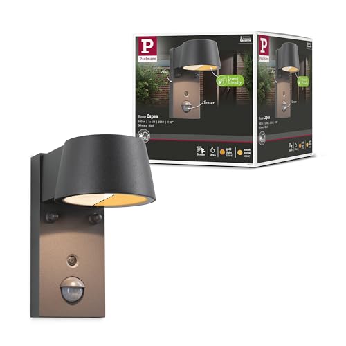 🔥 STARKER PREIS (-56%) Paulmann 94714 LED Wandleuchte Capea Bewegungsmelder insektenfreundlich IP44 96x153mm Tunable Warm 6W 450lm 98° Schwarz