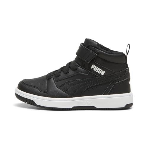 (-54%) PUMA Unisex Kinder Rebound V6 Mid Wtr Ac+ Ps Sneaker, Black White, 31 EU