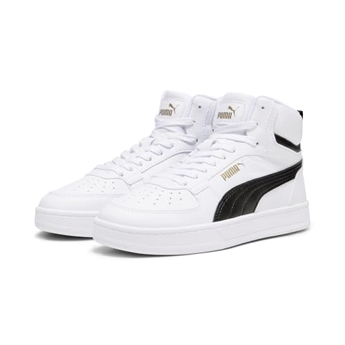 (-31%) Puma Unisex Kinder Caven 2.0 Mid Jr Sneaker, Puma White Puma Black Gold, 38.5 EU