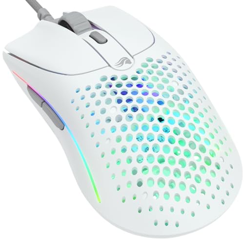 GLORIOUS Model O 2 White Gaming Mouse (Wired), Lightweight (58g), FPS Mouse, 26K DPI Sensor, 5 Programmable Buttons, High-Speed Gaming Accessories, Wi