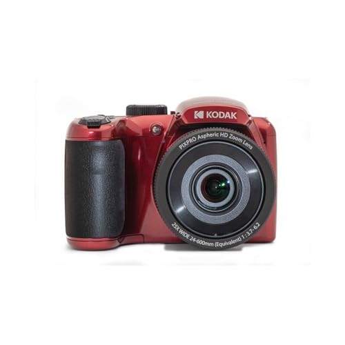 Kodak PIXPRO AZ255-RD 16MP Digital Camera 25X Optical Zoom 24mm Wide Angle Lens Optical Image Stabilization 1080P Full HD Video 3" LCD Vlogging Camera