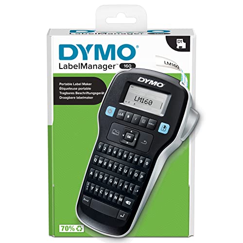 (-30%) DYMO LabelManager 160 Tragbares Beschriftungsgerät | Etikettiergerät mit QWERTZ Tastatur & Einfache Textbearbeitung | für D1 Etiketten in 6, 9 und 12mm Breite