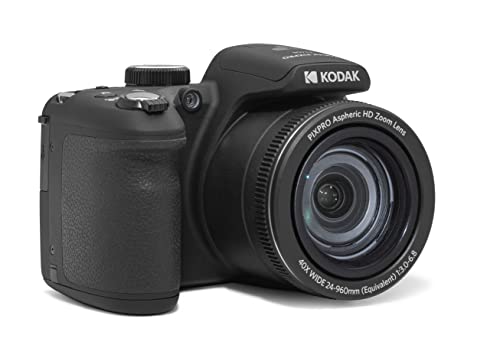 KODAK PIXPRO AZ405-BK 20MP Digital Camera 40X Optical Zoom 24mm Wide Angle Lens Optical Image Stabilization 1080P Full HD Video 3" LCD Vlogging Camera (Black)