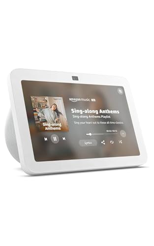 Like-New Amazon Echo Show 8, With Spatial Audio, Smart Home Hub, ideal for open living spaces, includes Alexa, Glacier White