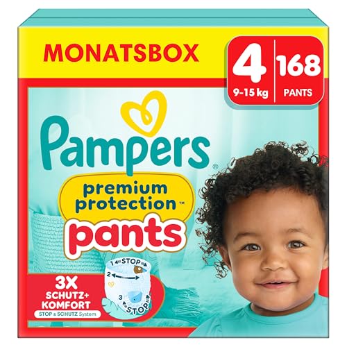 (-21%) Pampers Premium Protection Pants Größe 4, 168 Windeln, 9kg-15kg, Mit 360° Passform und 2x breiteren Bündchen als vorher für unseren besten Komfort & Schutz