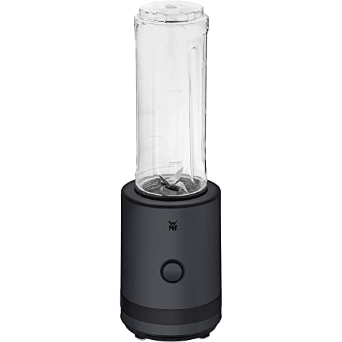 (-59%) WMF Küchenminis Smoothie-to-go, Mini Standmixer mit zwei Mix-/Trinkbehältern 0,6l, Mixer Hochleistungsmixer 300 W, edelstahl matt, schwarz