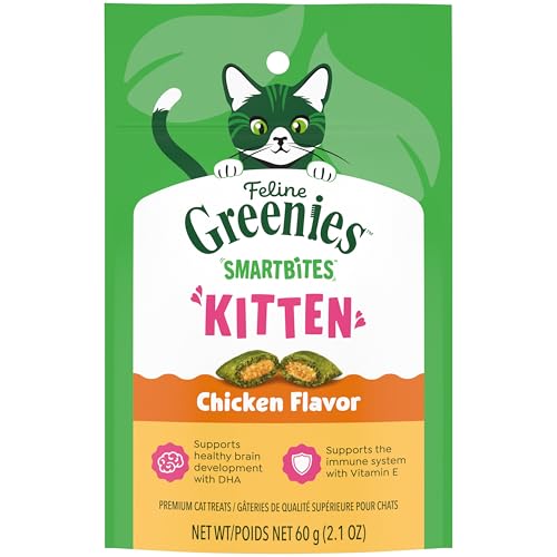 Greenies Feline Smartbites Healthy Kitten Treats, Chicken Flavor, 2.1 oz Pack
