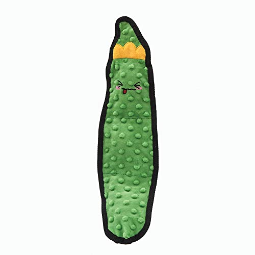 HugSmart Pet Squeakin’ Vegetables Pickle Dog Toy, 15.4-Inch, Plush, Green