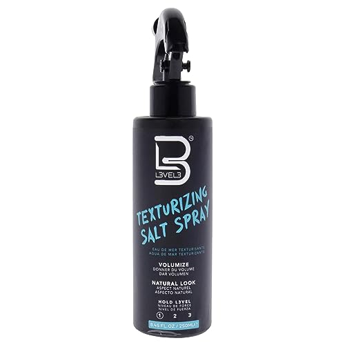 L3 Level 3 Sea Salt Texturizing Spray - Creates Beachy Waves and Texture - Casual Hair Finish (8.45 Fl Oz)