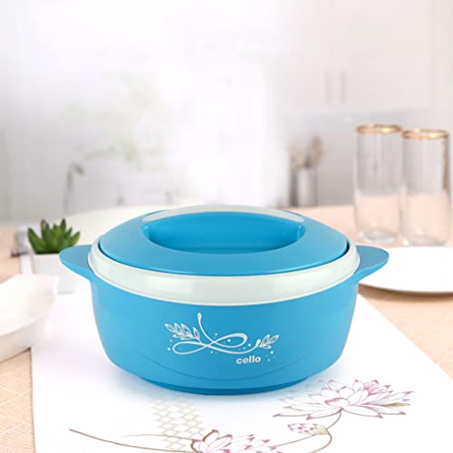 CELLO Sapphire Insulated Casserole Hot Pot For Kitchen 1250 ml Blue | Easy to Serve Airtight Outdoor Safe Inner Steel Insulated Keeps Food Hot & Warm 