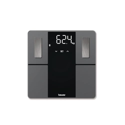 (-42%) Beurer BF 500 Personenwaage mit Bluetooth & App, digitale Körperfettwaage mit Messung von Körperfett, Muskelanteil, Kalorienbedarf etc., XL-Display, Datenübertragung zu Apple Health & co., bis 180 kg