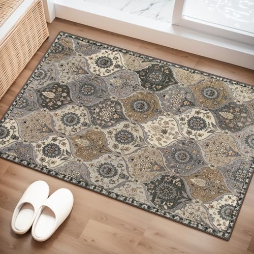 Lahome Moroccan Trellis Washable Rug Best Washable Rug for Small Entryways