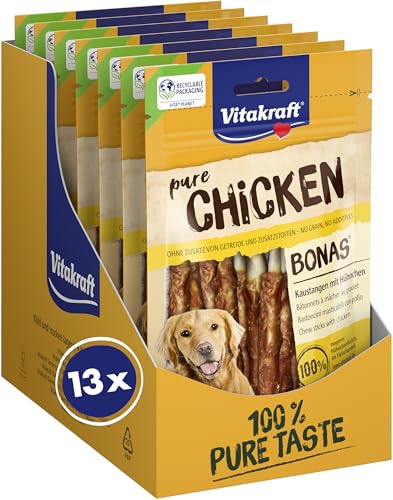 (-46%) Vitakraft Pure Chicken Bonas, Hundeleckerli, Kaustangen mit Hühnchen, Hunde Trainingsleckerli, ohne Zusatz von Zucker (13x 80g)