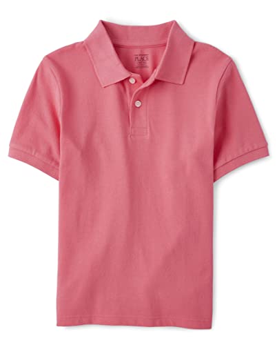 The Children's Place Boys Short Sleeve Pique Polo Shirt, Astilbe, 7-8 US