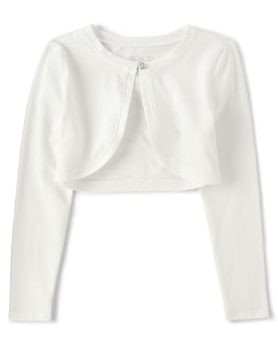 The Children's Place Girls Long Sleeve Shrug Cardigan Sweater, White, X-Small US