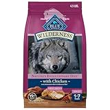 Blue Buffalo Wilderness with Chicken High Protein Dry Dog Food for Adult Small Breed Dogs, 36% Protein, Supports Immunity with Antioxidant-Rich LifeSource Bits, 4.5 lbs.