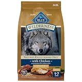 Blue Buffalo Wilderness with Chicken High Protein with Wholesome Grains Healthy Weight Dry Dog Food for Adult Dogs, 30% Protein, Supports Immunity with Antioxidant-Rich LifeSource Bits, 24 lbs.