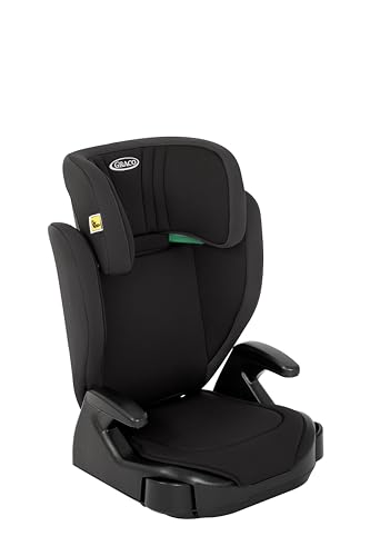 (-41%) Graco Junior Maxi™ i-Size R129 Kindersitz, ca. 3,5 bis 12 Jahre (100 bis 150 cm), Kindersitzerhöhung, Armlehnen und Kopfstütze höhenverstellbar, leicht, mit Getränkehalter, schwarz, Midnight