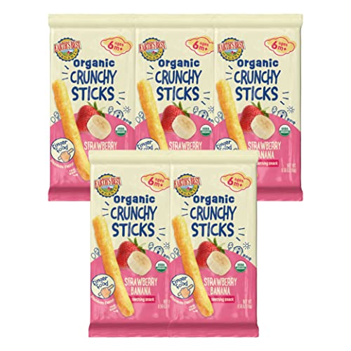 Earths Best Organic Crunchy Sticks Strawberry Banana 5-Pack