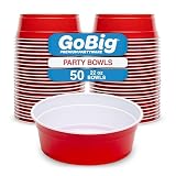 GoBig Red Party Cup Bowls 50-Pack – 22oz