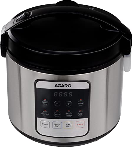 AGARO Royal Electric Rice Cooker, 5 Litre Ceramic Coated Inner Bowl, Steam Basket, 6 Preset Cooking Function With Advanced Fuzzy Logic, Keep Warm Func