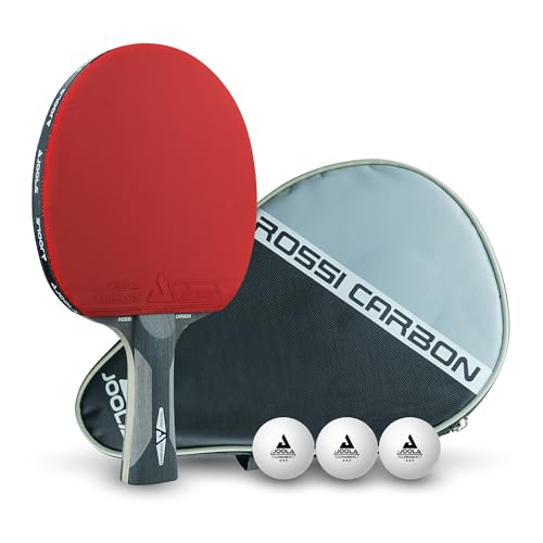 (-50%) JOOLA Profi Tischtennisschläger Rosskopf Carbon, ITTF zugelassen, für fortgeschrittene Spieler, inklusive Hülle und 3 Bälle, 29,5 cm