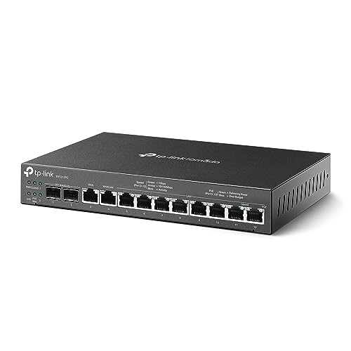 TP-Link ER7212PC | Omada Router, PoE Switch & Controller 3-in-1 Gigabit VPN Router | Up to 4 WAN | 8 PoE+ LAN Port @ 110W | Fanless | Easy Installation | Load Balance