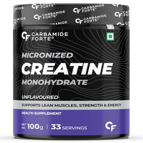 Carbamide Forte Creatine Mono hydrate Powder | Micronized Monohydrate Creatine 103g | Micronized Monohydrate Supplement for Lean Muscle, Strength & En