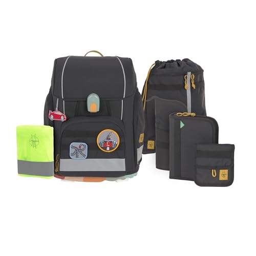 (-46%) LÄSSIG 7-teiliges Schulranzen Set Kinder/School Set Boxy Unique Schwarz
