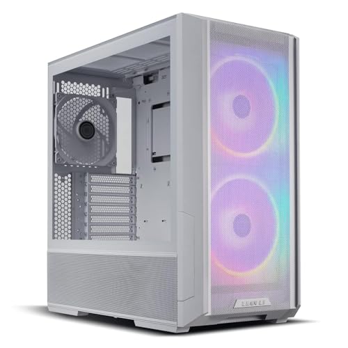 Lian Li Lancool 216 Mid-tower case with high cooling performance - Includes dual front 160MM PWM fans and 1 rear 140MM PWM fan - Airflow focused - Up to 10 fans (LANCOOL 216R-W WHITE)