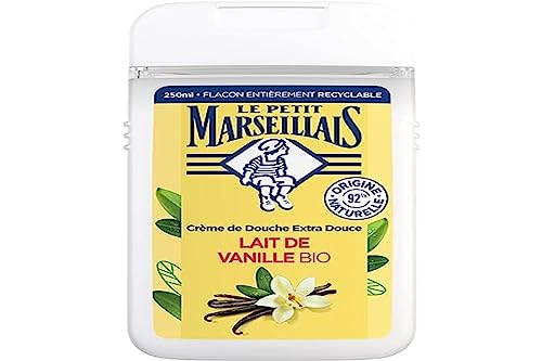 Le Pe Marseillais | Extra Soft Organic Vanilla Milk (250ml Bottle) - 92% Natural Ingredients - Fully Recyclable Bottle