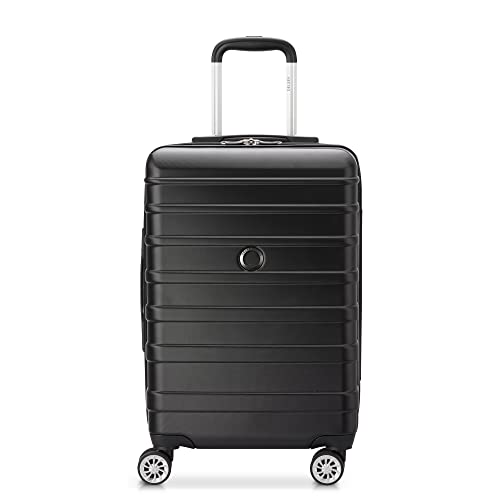 DELSEY PARIS Margot Hardside Luggage, Dual Wheel Spinners for Smooth Travel, Expandable with Spacious & Organizable compartments, Men and Women, Black, Carry-On 20-Inch