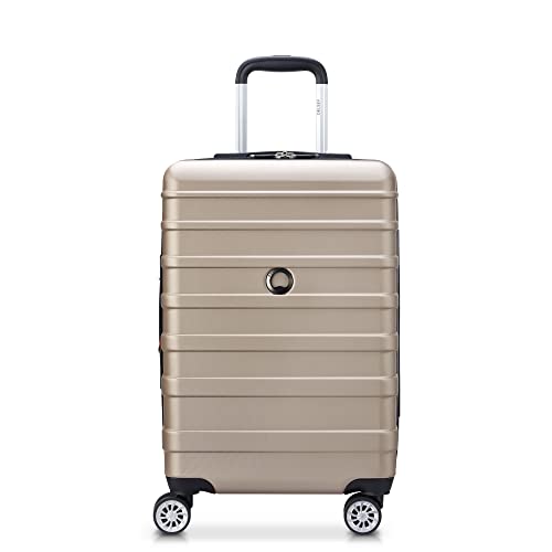 DELSEY PARIS Margot Hardside Luggage, Dual Wheel Spinners for Smooth Travel, Expandable with Spacious & Organizable compartments, Men and Women, Gold, Carry-On 20-Inch
