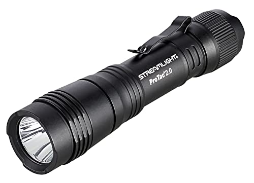 Streamlight 89000 ProTac 2.0 2000-Lumen 17300-Candela Rechargeable Tactical LED Flashlight with USB C Cable, and Holster, Box, Black