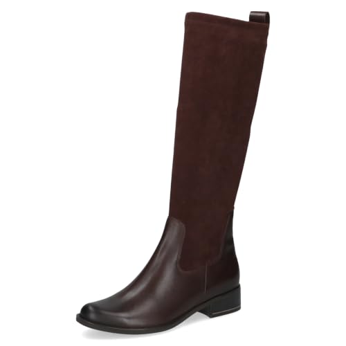 🔥 STARKER PREIS (-40%) CAPRICE Damen Hohe Stiefel mit Absatz Runde Spitze Blockabsatz, Braun (Dk Brown Comb), 41 EU