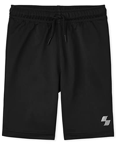 The Children's Place Boys Athletic Basketball Shorts, Black/Grey/Blue 3-Pack, X-Small US