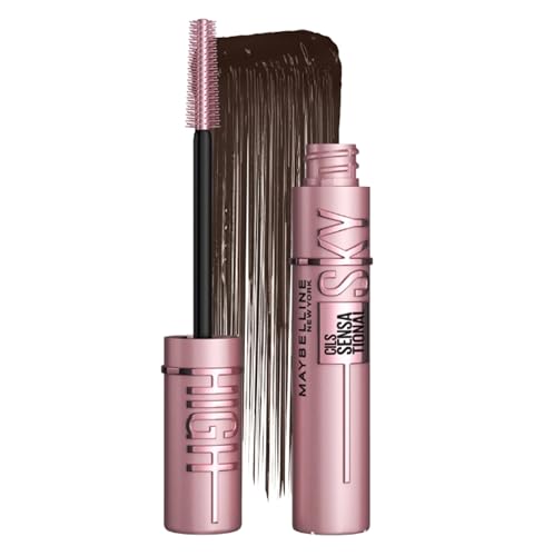 (-20%) Maybelline New York Sky High Brown Mascara für extreme Länge & volles Volumen, Wimperntusche in natürlichem Braun für einen soften Look, Tower Flex Bürste & Bambusextrakt für präzise Definition