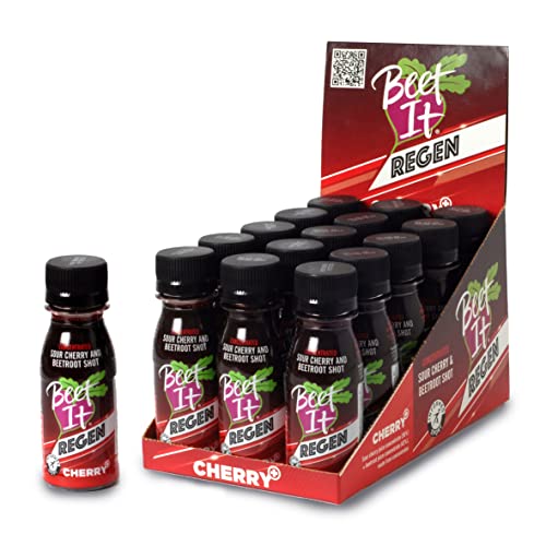 Beet It Regen Cherry+ Energy Shots 70ml – Beet Juice & Tart Cherry Juice Concentrate to Boost Muscle Recovery & Endurance – 200mg Dietary Nitrates – Pack of 15
