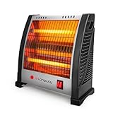 Longway Blaze 800W Quartz Room Heater 2 Heating Rods for Quick Heating ISI Approved Dual Heat Settings 400W800W Compact Portable Shockproof ABS Body Grey