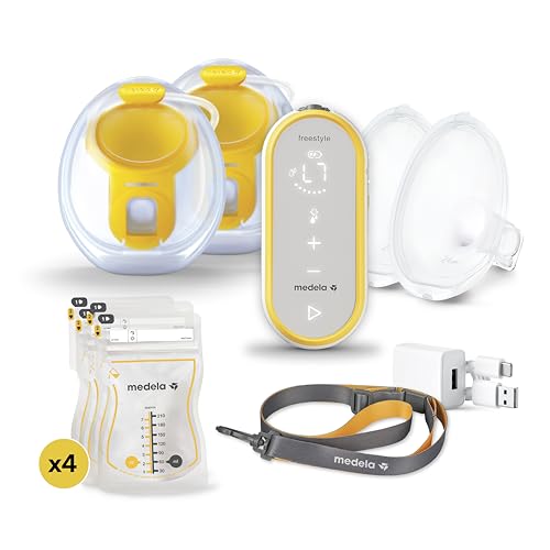 Medela Freestyle Hands-Free Double Electric Breast Pump with Wearable Cups, App Connectivity, Portable Design