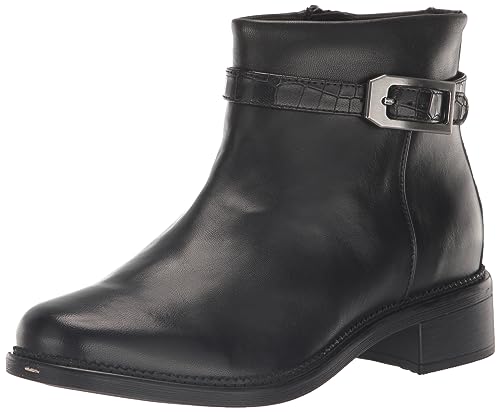 Clarks Women's Maye Grace Fashion Boot, Black Leather, 8.5